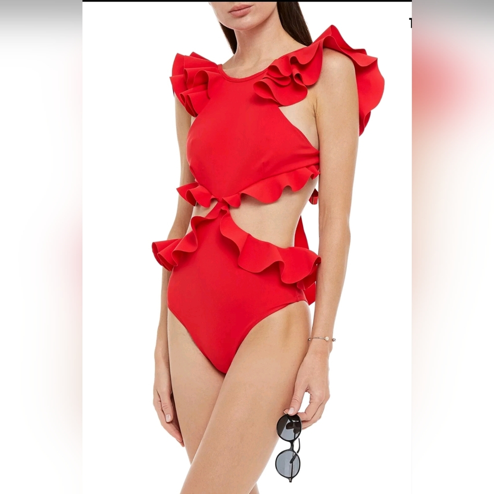ZIMMERMANN The Lovestruck One-Piece Swimsuit AU3 US8-10 L Ruffle Cut Out